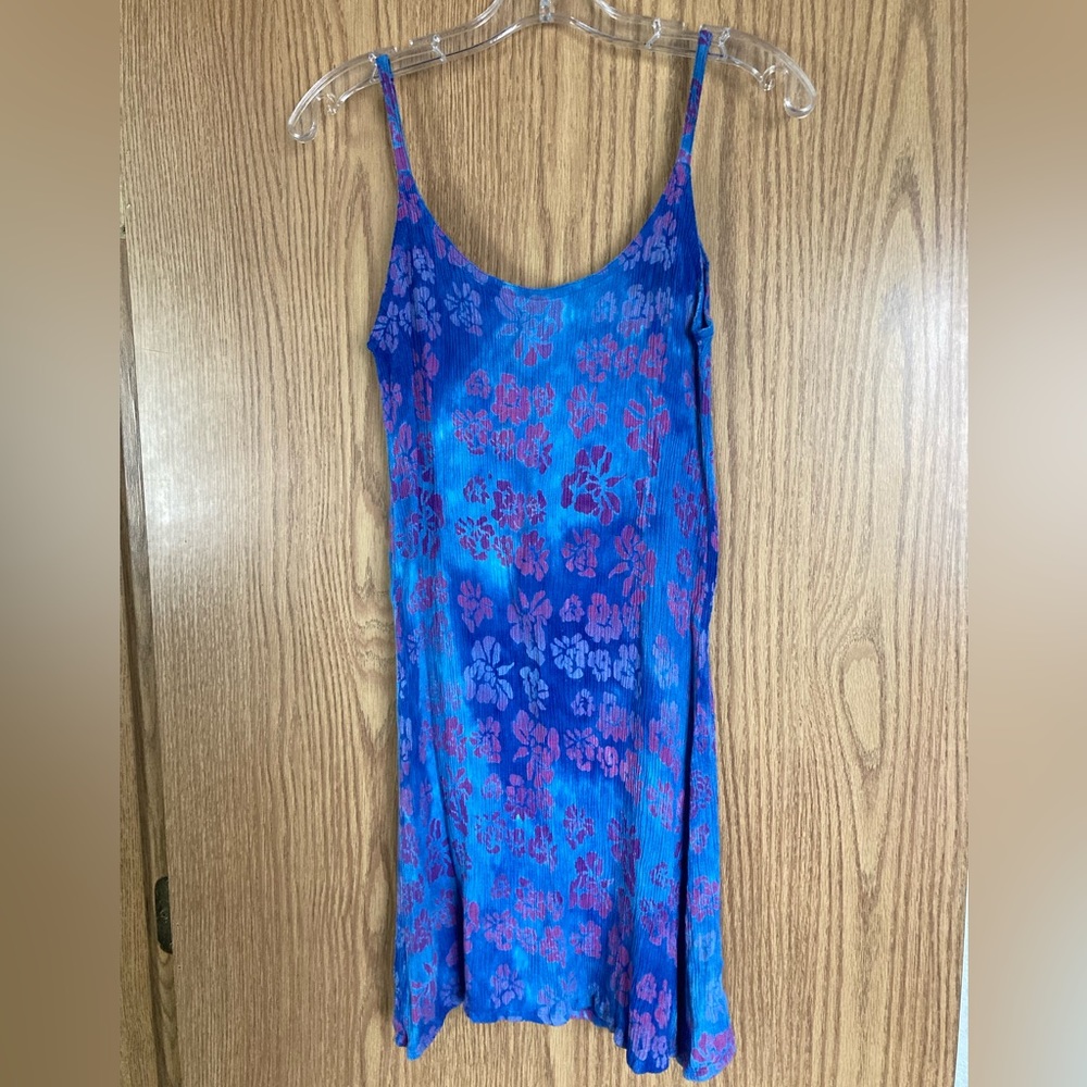 Vintage Tie Dye Floral Swim Coverup Dress